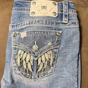Miss Me Light Blue Jeans with Silver Embellishments